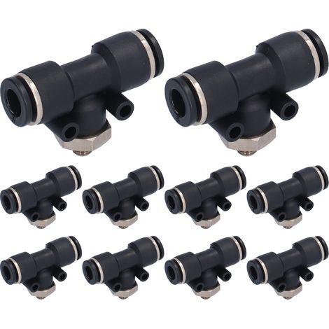 10 pièces Raccords de Tuyauterie Pneumatique PVC Filetés Externes pour Équipements d'Automatisation Durables 06-01C (1/5)