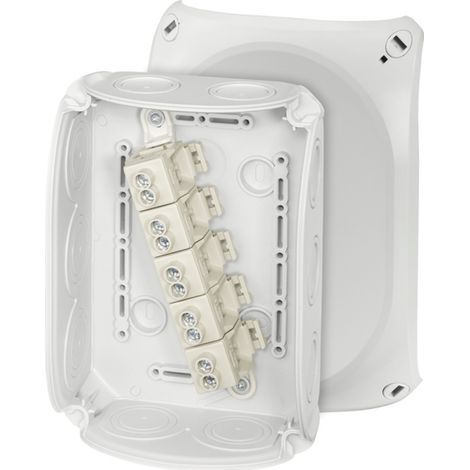 Hensel 62000010 Abzweigkasten (L x B x H) 77 x 180 x 130 mm Lichtgrau (RAL 7035) IP66 (Frontplattend (1/2)
