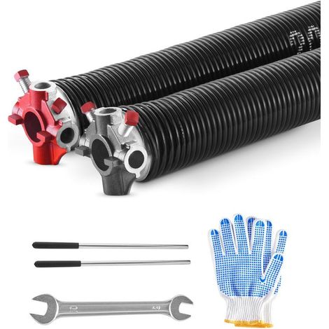 Pour remplacement rapide, ressorts de torsion de porte de garage, 1 paire 207-2-24 avec barres et gants (1/5)