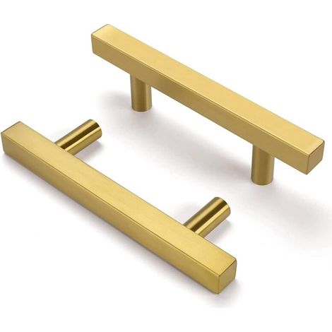 Juego de 2 tiradores metálicos, distancia entre centros de 64 mm, tirador para dormitorio, tirador de oficina de acero inoxidable con tornillos - Crezuo