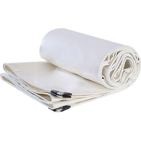 Bâche en PVC 2 MX 3 m 3 m x 4 m 4 m x 5 m, imperméable, Robuste, Bonne Feuille de Base avec œillets métalliques, bâches Blanches pour Camping en Plein air, Couverture de Piscine(2x4m)