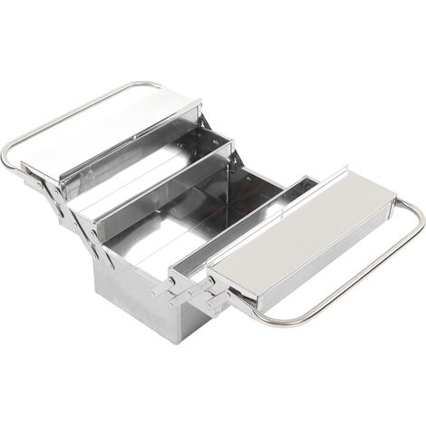 Boîte à outils cantilever en métal pliable et portable pour l'entretien automobile, organisateur de rangement en acier inoxydable à 3 niveaux et 5 plateaux, 350 (1/5)