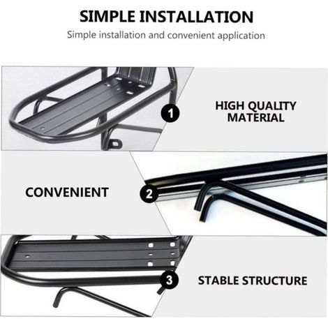 Porte-Bagages Avant Vélo En Aluminium, Montage Rapide, Modèle 23 x 15,5 x 22,5 cm, Noir, VTT/Citybike (1/4)