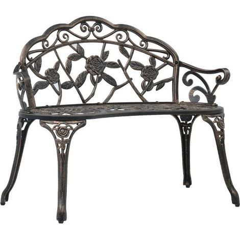 Banc de jardin métal coulé bronze Troopa (1/4)