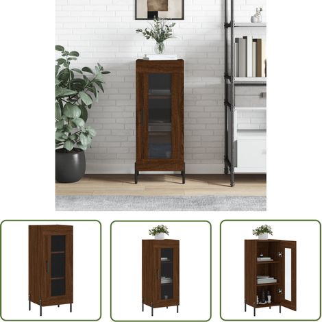 Buffet marron - vidaXL Buffet Chêne marron 34,5x34x90 cm Bois d'ingénierie - Bois d'ingénierie (1/5)