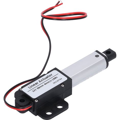 Vérin électrique mini 12V course 30mm, vis T, faible bruit, protection anti-court-circuit, 4mm/s, poussée 150N, moteur linéaire compact (1/5)