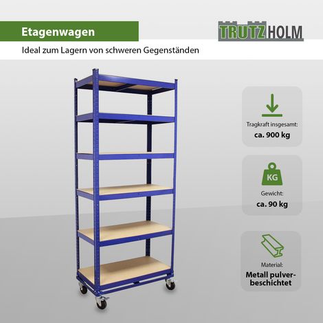 Etagenwagen Rollwagen 900kg 215cm Hoch 6 Ebenen 150 kg je Boden Transportwagen Magazinwagen Kommissionierregal (1/5)
