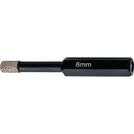 Mèche diamantée 6 mm. hexagonale avec cire de refroidissement FORTIS (1/4)