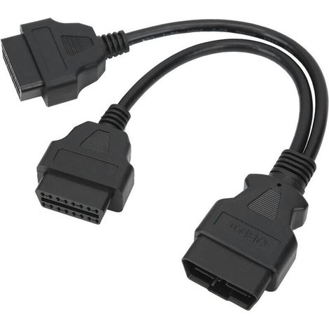 16-poliges OBD2-Kabel, 1-zu-2-Verlängerungsverteiler, Kfz-Diagnoseanschlussadapter, 30 cm Verlängerungslänge – Crezuo (1/4)