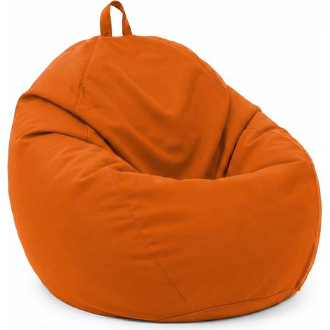 Pouf poire XL d'extérieur - 110x120 cm - Orange (1/5)