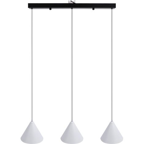 Ortviai Suspension 3 lumières en fer design nordique avec 3 températures de couleur – Blanc (1/5)
