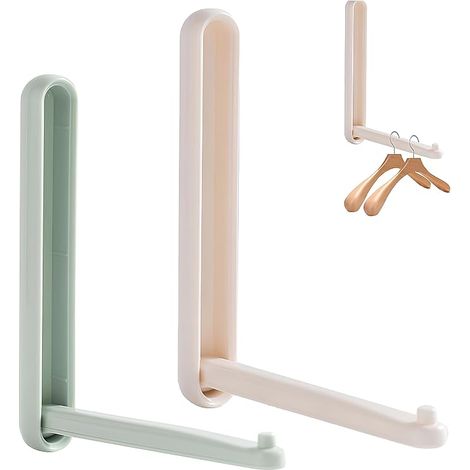 2 crochets de ceinture avec fonction de réglage, organiseur de ceinture multifonctionnel pour machine à laver pour économiser de l'espace, pour armoire, buanderie (blanc, vert). Installation de colle (1/5)