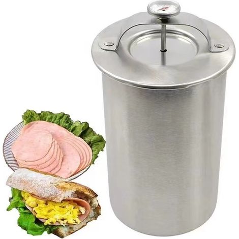 Cuit-vapeur en acier inoxydable avec thermomètre, pour la cuisson maison de la viande - convient aux autocuiseurs, aux bouilloires et aux plaques de cuisson. (1/4)