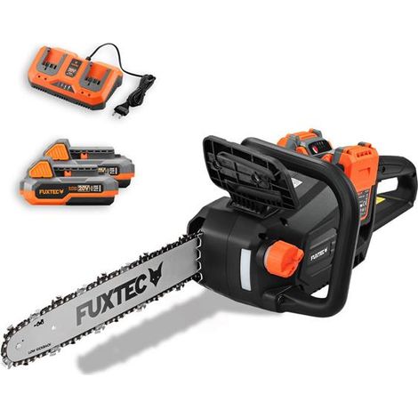 Motosierra a batería sin cable 2x20V - FUXTEC FX-E2KSSET - longitud de corte 35 cm, baterías y cargador dual (1/5)