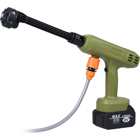 Pistolet à eau électrique sans fil, nettoyeur haute pression, 2 pièces, batterie 21 V 3000 mAh avec buse 6 en 1 (1/5)