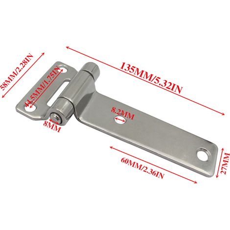 2758135mm Container Hinges, 304 Stainless Steel Stamped Hinges, Yacht & RV Hinges - 2758135 (152g) Mirror Polished - Marine Hinges (1/4)