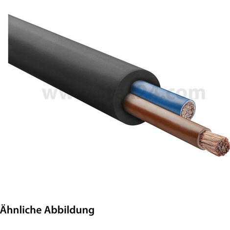 HELU KABEL H07RN-F 2X4mm² Gummischlauchleitung AD 11,8mm - 15,1mm Nennspannung Uo/U 450V/750V - 1 Meter