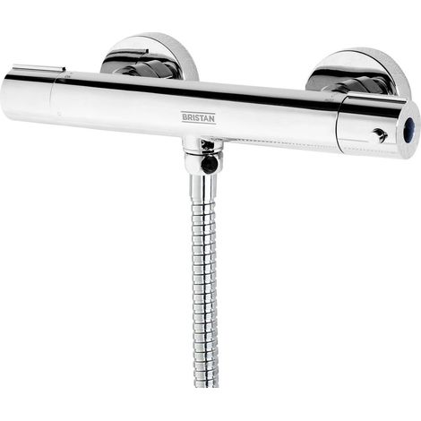 Bristan Thermostatic Bar Mixer Shower Round Chrome Valve Only - Bottom Outlet