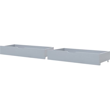 Set di 2 cassetti contenitori per letto in legno massiccio grigio Cronat