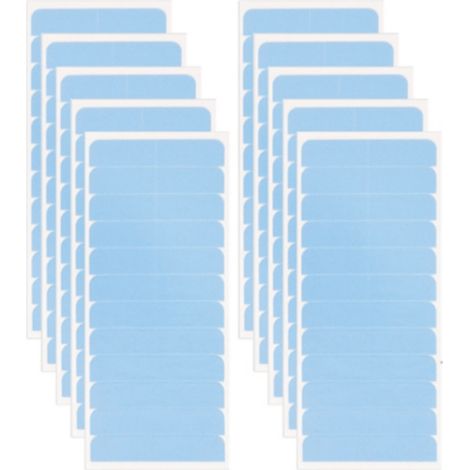 120 languettes adhésives pour extensions de cheveux, rubans adhésifs double face prédécoupés et imperméables pour le remplacement de mèches de cheveux humains (4 x 0,8 cm, 10 feuilles)