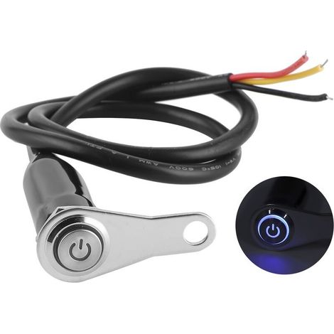 Interrupteur de guidon de moto en acier inoxydable 12 V avec support de modification LED et bouton-poussoir (1 pièce) (1/4)