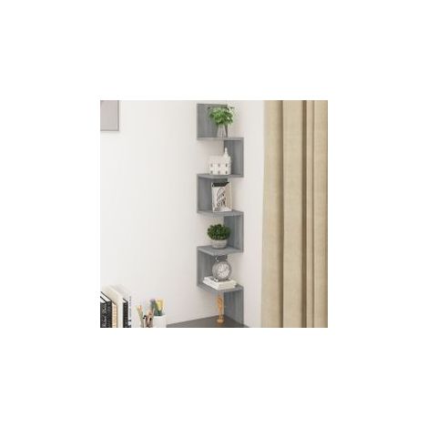 Étagère angle murale Sonoma gris 20x20x127,5 Bois ingénierie (1/5)