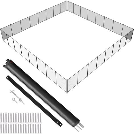Clôture de Piscine, Barrière de Piscine Creusée 1,21x29,26 m Clôture Amovible de Sécurité Pliable Tige en Aluminium Tissu Maille PVC Teslin 340 g/m² pour Protection Enfants Animaux Domestiques (1/5)