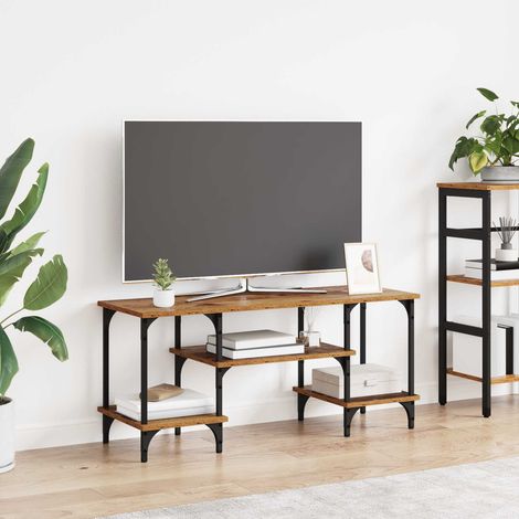 vidaXL  TV Cabinet  Old Wood 102 x 35 x 45.5 cm Engineered Wood and Iron