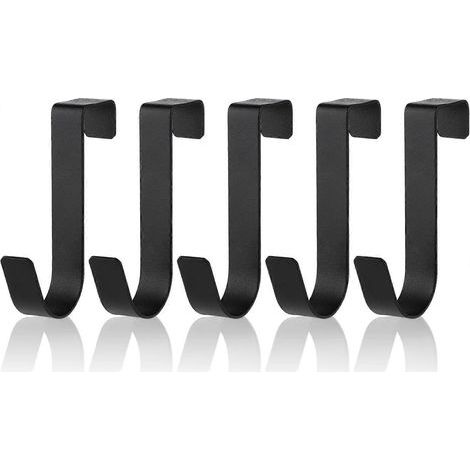 Juego de 5 ganchos impermeables de acero inoxidable para toallas, para colgar en puertas de ducha de cristal sin marco (2,1 cm). (1/5)