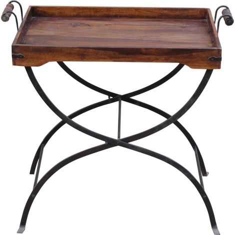 Ganga Ravi Tray - Mango Wood - L45 x W65 x H75 cm - Light Finish