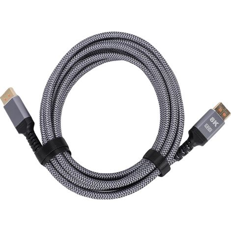 Câble de Port D'affichage 8K avancé 60 Hz HDR Idéal pour le Streaming et les Jeux Câble de Port D'affichage tissé en Nylon vers pour les Utilisateurs FreeSync (1/5)