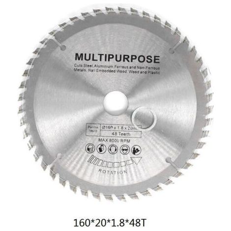 Lame de scie circulaire  Silver Disque rotatif pour la coupe du bois 60 dents，160 mm
