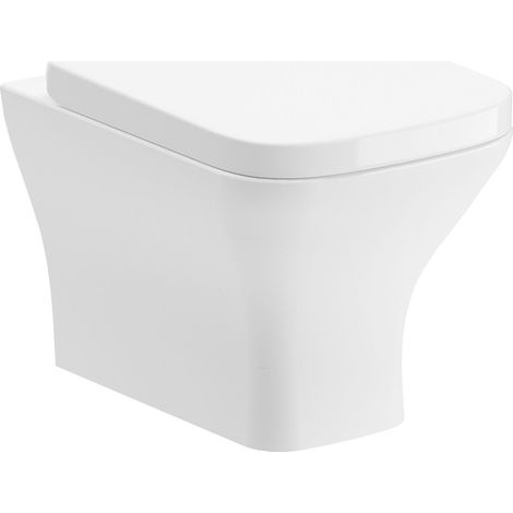 Signature Aztec Rimless Comfort Height Back to Wall Toilet - Wrapover Soft Close Seat