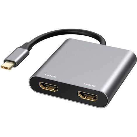Adaptador USB C a HDMI dual 4K a 60 Hz，Hub USB tipo C con 2 estaciones de acoplamiento HDMI. Compatible con portátiles (1/5)