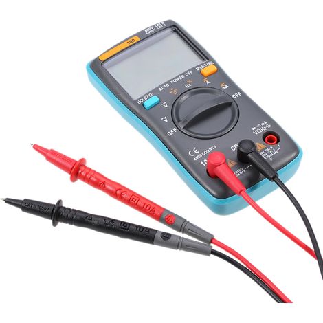 Multimètre numérique LCD professionnel True RMS, testeur DMM tension CA CC, courant, résistance, diode, continuité, capacité, fréquence, rapport cyclique, identification automatique polarité (1/5)