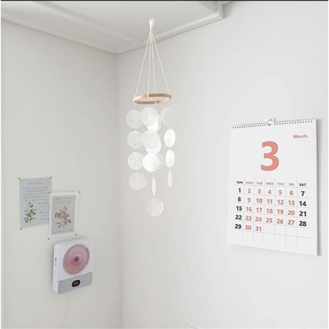 Muschel Windspiel Bunt Capiz Perlmutt Hängend Deko 73cm