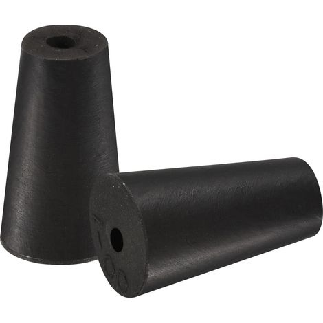 Caoutchouc Conique Bouchon 10mm à 15mm avec Trou Noir pour Bouchons, Liège, Bouchon d'égout, Bouchon tuyau d'eau, Bouchons pour instruments expérimentaux 10 Pièces (1/5)