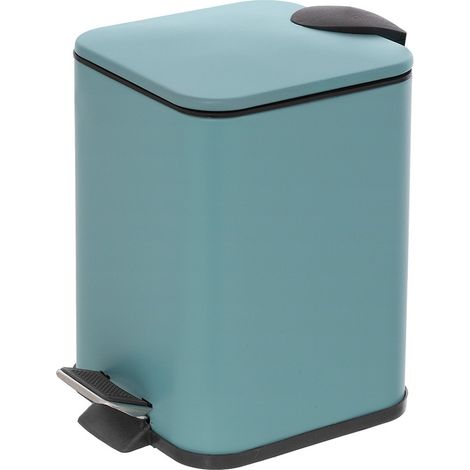 Pattumiera bagno 3lt in acciaio turchese pastello con secchio estraibile (1/5)