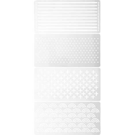 Gabarits de Matelassage Légers et Faciles à Reproduire en Acrylique Transparents 4 Pièces avec Motifs Géométriques Accessoires Portables pour Quilting pour Projets Créatifs (1/5)