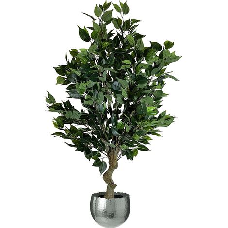 100cm Leaf Realistic Artificial Ficus Tree / Plant Bush Ficus Silver Curve Planter (1/5)