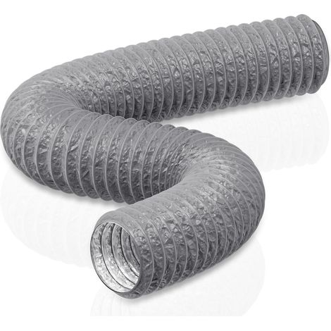 Tuyau de Ventilation 150 mm, 5 m Tuyau d'Evacuation en PVC Aluminium Gaine de Ventilation pour Extracteur d'Air, Climatisation, Sèche-linge, Hotte, Gris (1/5)