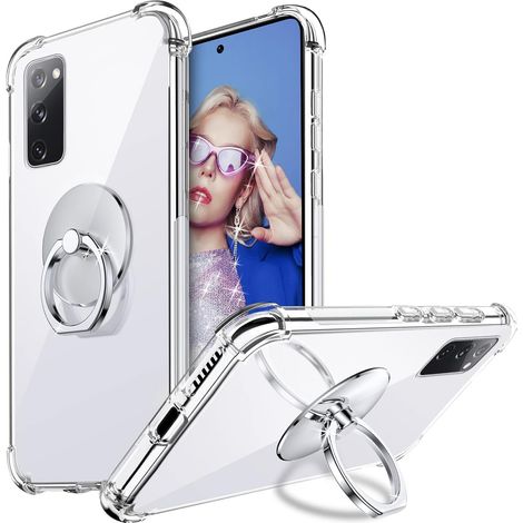 CUSTODIA PER SAMSUNG GALAXY S20 FE IN SILICONE TRASPARENTE CON ANELLO (1/5)