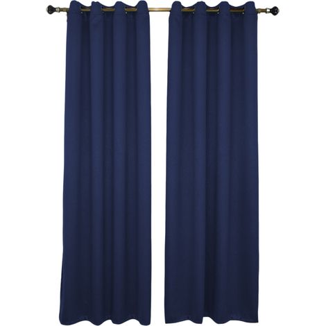 Rideau occultant total pour salon, rideau isolant thermique, rideau à œillets, convient pour porte-fenêtre, 2 pièces, 130 x 160 cm