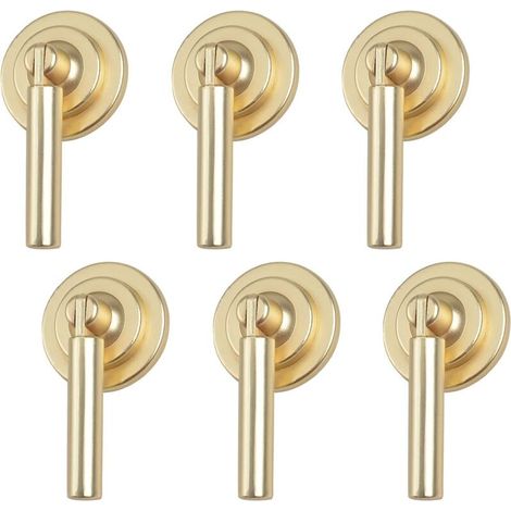 Set of 6 brushed zinc alloy teardrop-shaped cabinet handles with mounting screws for cabinets, drawers, doors, decorative furniture (long cylindrical pendant) (1/5)