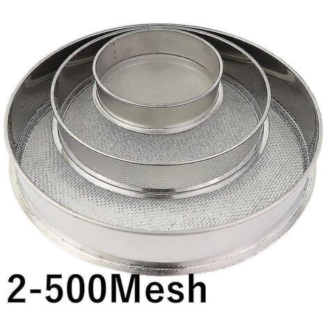 Kit de tamis de laboratoire rond en acier inoxydable 304 (2 à 500 m) - 25 cm de diamètre - 70 mesh (0,25 mm) (1/5)