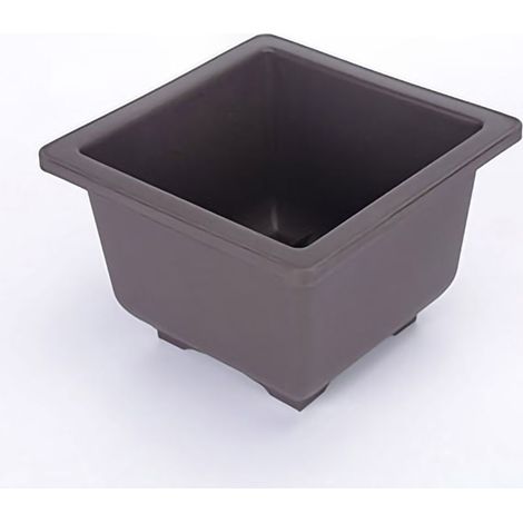 1 Pot succulentes, plastique épais brun, drainage intégré, rectangle, intérieur balcon