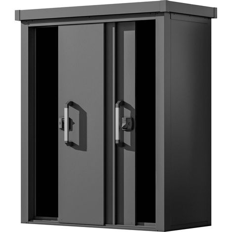 GFP Primeyard Geräteschrank Metall 150x78x161 cm Gartenschrank Schiebetür anthrazit inkl. Fußboden