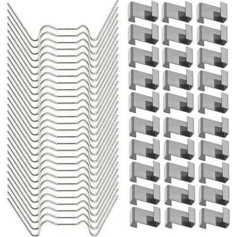 Lot de 150 Clips de Fixation pour Vitrage de Serre avec 75 Attaches W et 75 Attaches Z