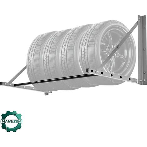 Manuzen - Support pneus mural réglable 81–122 cm – Fixe (1/3)