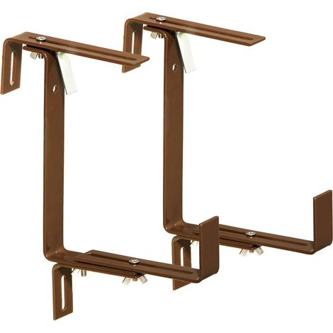 Lot de 2 Supports pour jardinière en métal Marron 27 x 21,6 x 6 cm